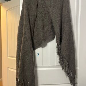 Cozy Brown Fringed Shawl
